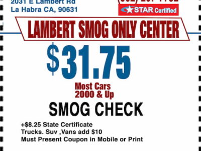 Smog Check Coupon La Habra